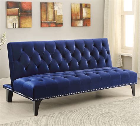 blue velvet divan bed.